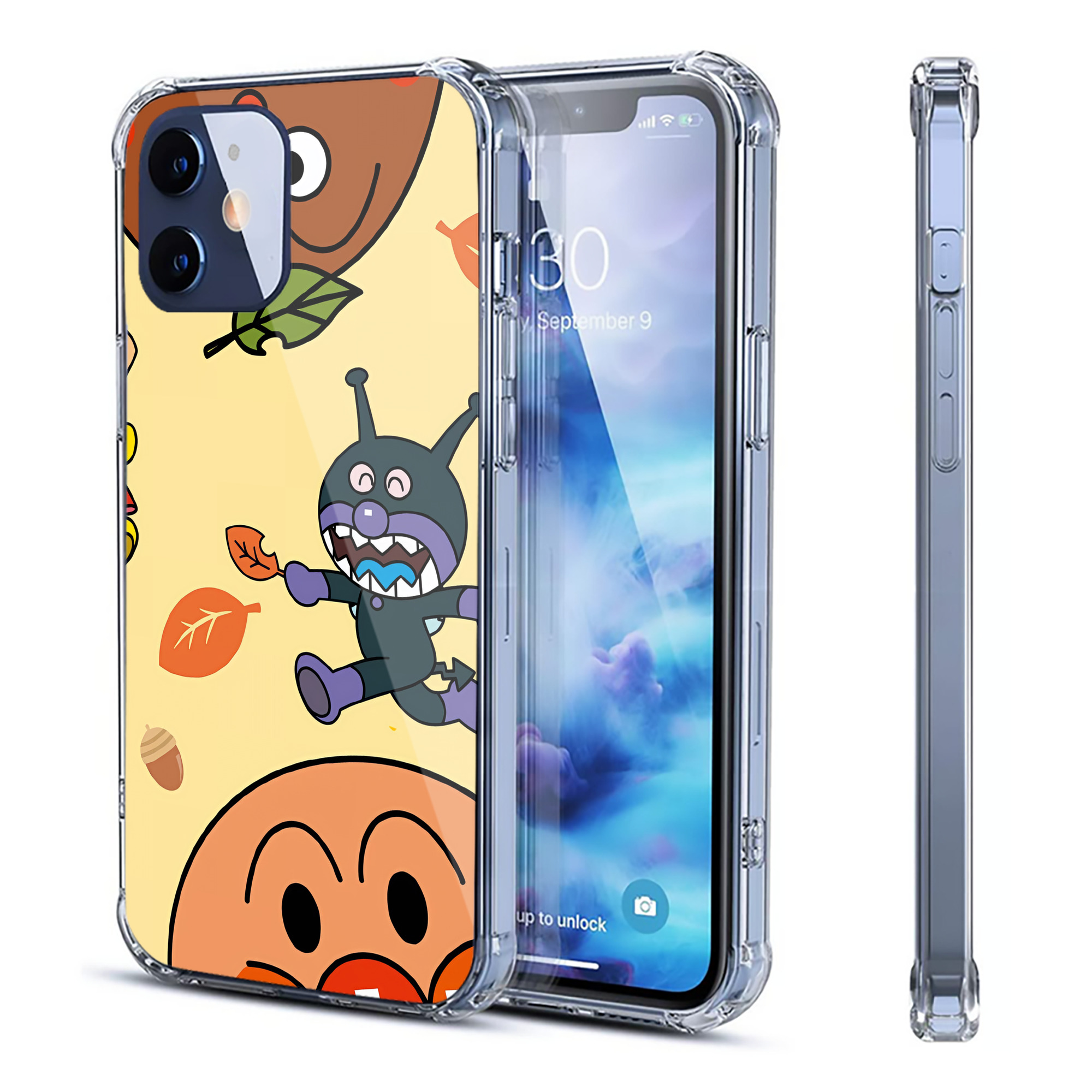 （画像用） アンパンマン Anpanman 【iPhone 12シリーズ対応】透明スマホケース（クリアソフトケース）